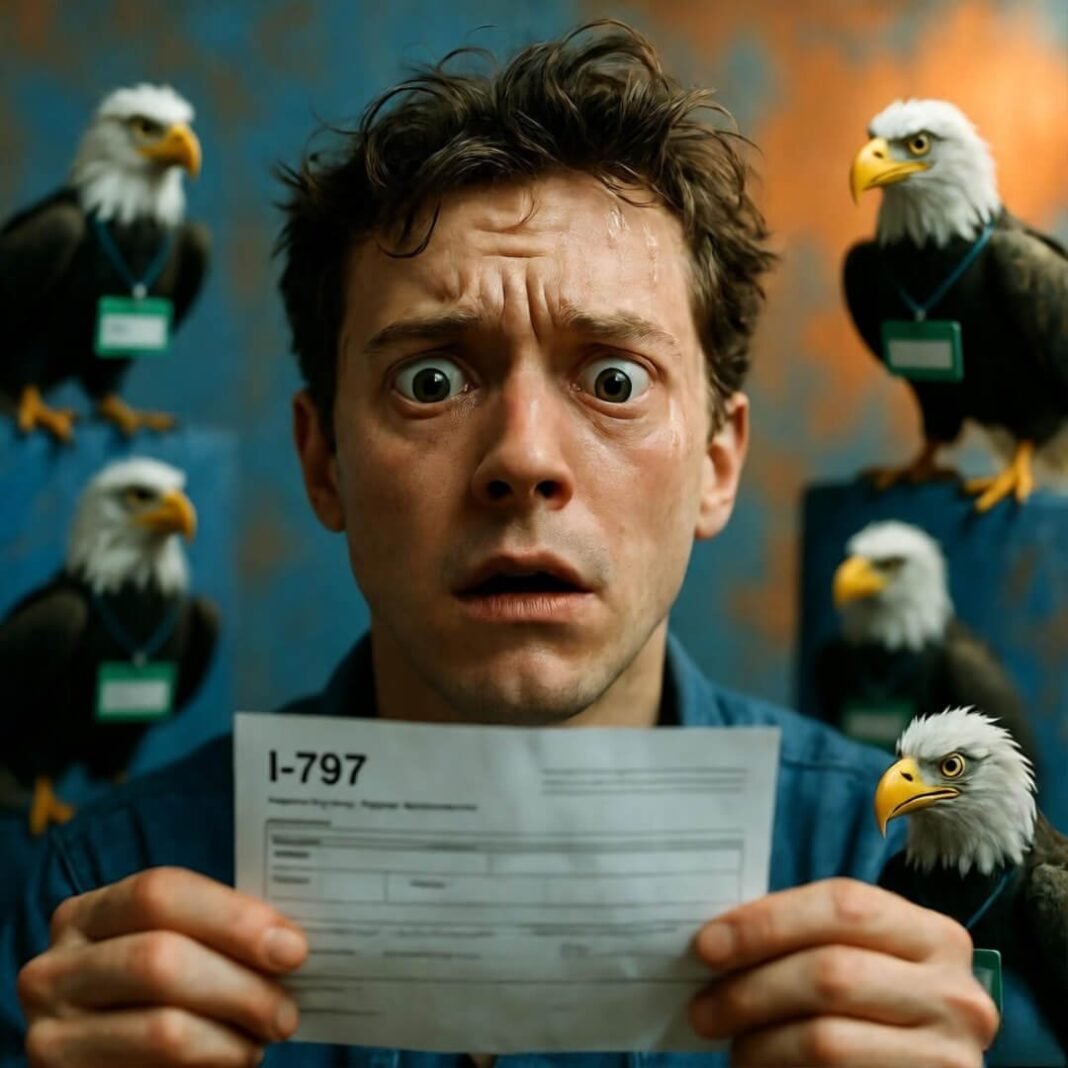 Sweaty panic holding I-797, eagles judging